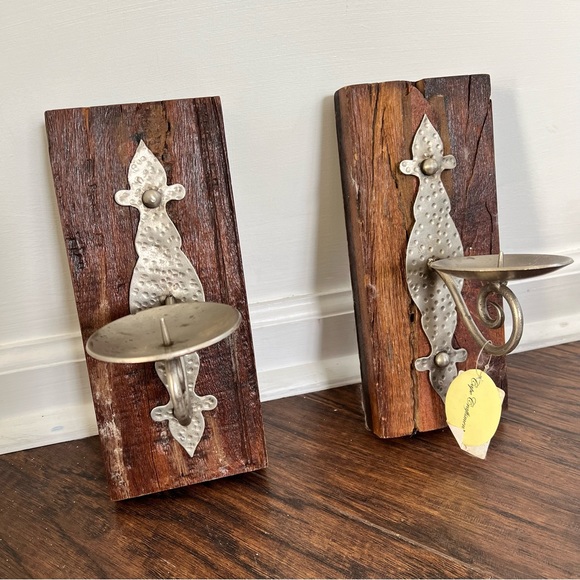 Picture of evergreen | Accents | Cape Craftsmen Reclaimed Wood Candle Sconces Set ...